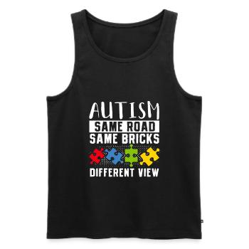 Autism Same Road Same Bricks - Débardeur bio Premium Homme - noir - Devant - Michal (187cm)