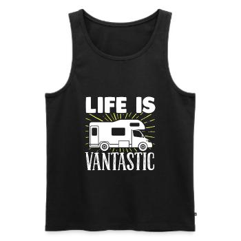 Motorhome RV Camping Life Is - Männer Premium Bio Tank Top - Schwarz - Vorne - AI Model Male 178 light (178cm)