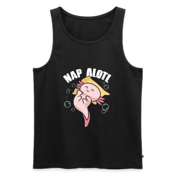 Axolotl Sleeping Nap Alotl Kawaii - Männer Premium Bio Tank Top - Schwarz - Vorne - Michal (187cm)