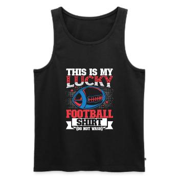 American This Is My Lucky Football - Men's Premium Organic Tank Top - black - Front - Michal (187cm)