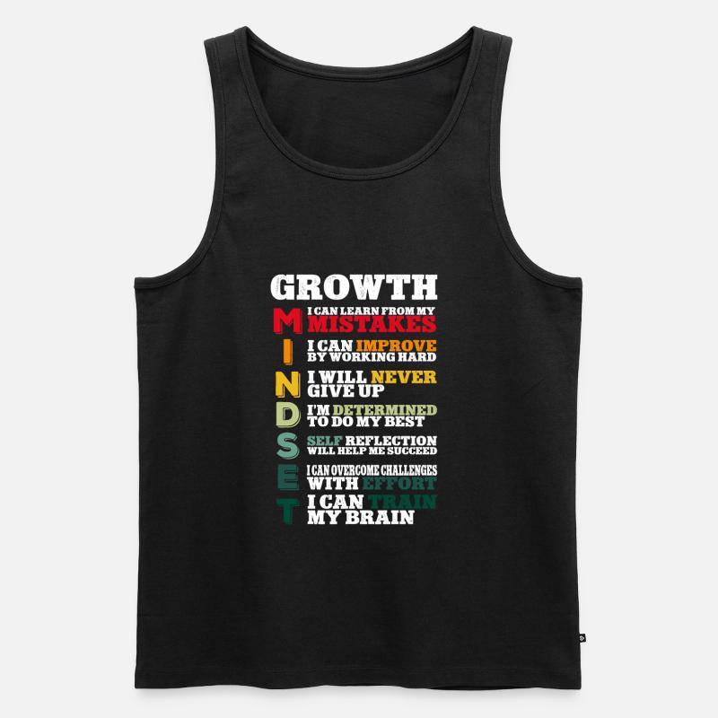 Teacher Growth Mindset - Männer Premium Bio Tank Top - Schwarz