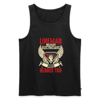 Electrical Lineman Because - Männer Premium Bio Tank Top - Schwarz - Vorne - Michal (187cm)