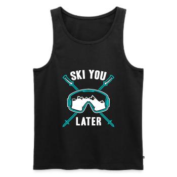 Ski You Later Skier Winter Sports - Men's Premium Organic Tank Top - black - Front - Michal (187cm)