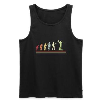 Skiing Evolution Skier Winter - Männer Premium Bio Tank Top - Schwarz - Vorne - AI Model Male 178 light (178cm)