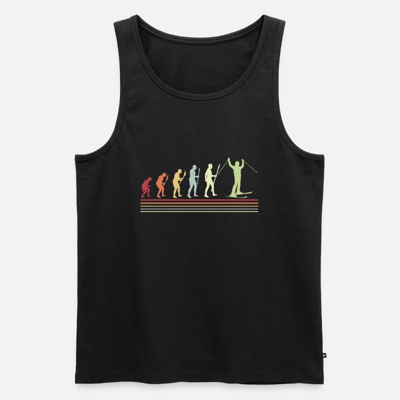Skiing Evolution Skier Winter - Männer Premium Bio Tank Top - Schwarz