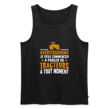 parler de tracteurs à tout moment - Débardeur bio Premium Homme - noir - Devant - Michal (187cm)
