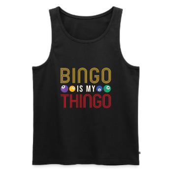 Bingo Is My Thingo Funny Lucky - Men's Premium Organic Tank Top - black - Front - Michal (187cm)