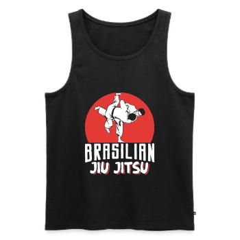 Brazilian Jiu Jitsu MMA Bjj Hugger - Männer Premium Bio Tank Top - Schwarz - Vorne - Michal (187cm)