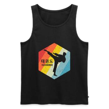 TKD Korean Martial Arts Tae Kwon - Männer Premium Bio Tank Top - Schwarz - Vorne - Michal (187cm)