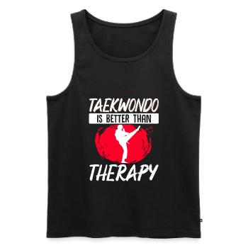TKD Korean Martial Arts Tae Kwon - Männer Premium Bio Tank Top - Schwarz - Vorne - Michal (187cm)