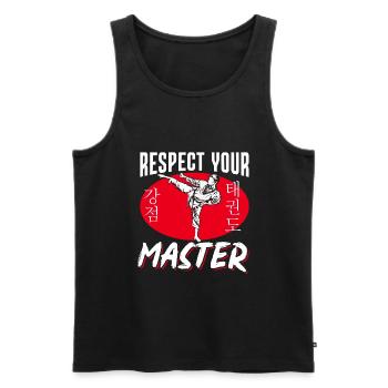 TKD Korean Martial Arts Tae Kwon - Männer Premium Bio Tank Top - Schwarz - Vorne - Michal (187cm)