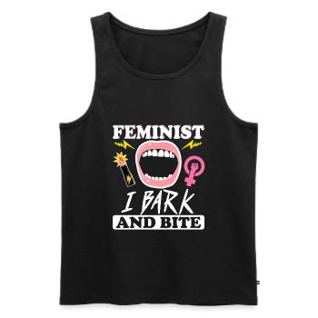 Female Womens Rights Female - Männer Premium Bio Tank Top - Schwarz - Vorne - Michal (187cm)