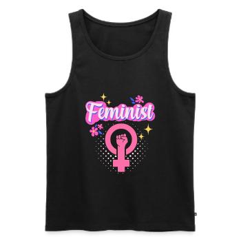Feminist Womens Rights Female - Männer Premium Bio Tank Top - Schwarz - Vorne - Michal (187cm)