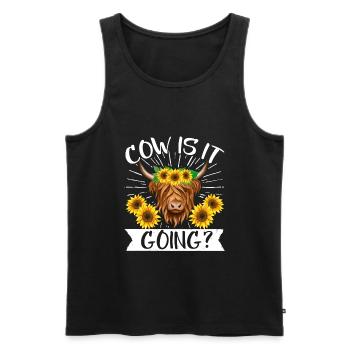 Scottish Highland Cattle Cow - Männer Premium Bio Tank Top - Schwarz - Vorne - Michal (187cm)