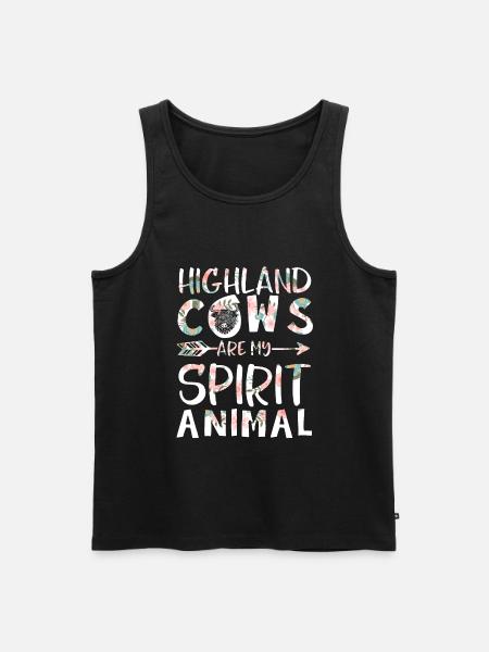 Scottish Highland Cattle Cow - Men's Premium Organic Tank Top - black