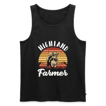 Scottish Highland Cattle Cow - Männer Premium Bio Tank Top - Schwarz - Vorne - AI Model Male 178 light (178cm)