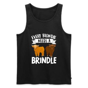 Scottish Highland Cattle Cow - Männer Premium Bio Tank Top - Schwarz - Vorne - Michal (187cm)