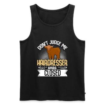 Scottish Highland Cattle Cow - Männer Premium Bio Tank Top - Schwarz - Vorne - Michal (187cm)