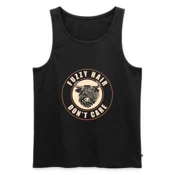 Scottish Highland Cattle Cow - Männer Premium Bio Tank Top - Schwarz - Vorne - AI Model Male 178 light (178cm)