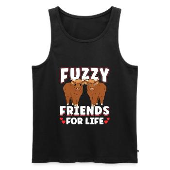 Scottish Highland Cattle Cow - Männer Premium Bio Tank Top - Schwarz - Vorne - AI Model Male 178 light (178cm)
