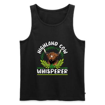 Scottish Highland Cattle Cow - Männer Premium Bio Tank Top - Schwarz - Vorne - AI Model Male 178 light (178cm)