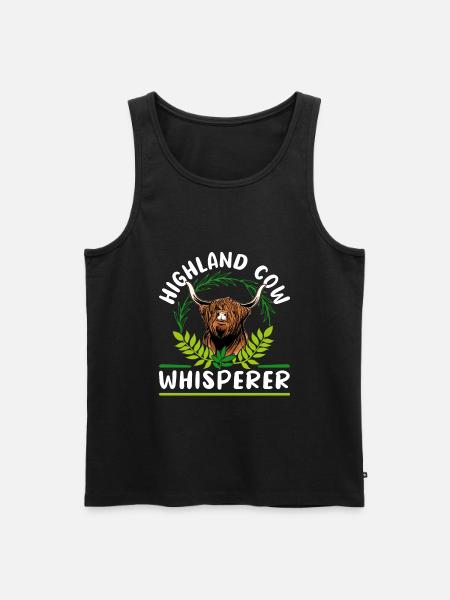 Scottish Highland Cattle Cow - Men's Premium Organic Tank Top - black