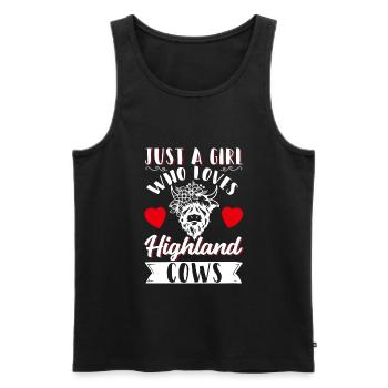 Scottish Highland Cattle Cow - Männer Premium Bio Tank Top - Schwarz - Vorne - AI Model Male 178 light (178cm)