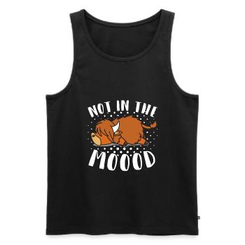 Vache bovine écossaise des Highlands - Débardeur bio Premium Homme - noir - Devant - Michal (187cm)