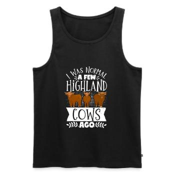 Scottish Highland Cattle Cow - Männer Premium Bio Tank Top - Schwarz - Vorne - AI Model Male 178 light (178cm)