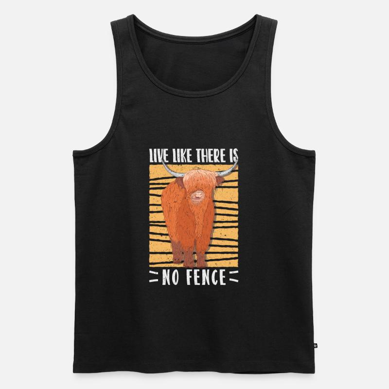 Scottish Highland Cattle Cow - Männer Premium Bio Tank Top - Schwarz