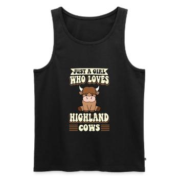 Scottish Highland Cattle Cow - Männer Premium Bio Tank Top - Schwarz - Vorne - AI Model Male 178 light (178cm)