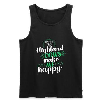 Scottish Highland Cattle Cow - Männer Premium Bio Tank Top - Schwarz - Vorne - AI Model Male 178 light (178cm)