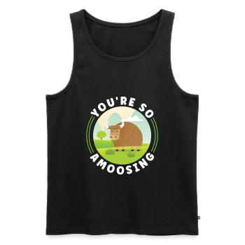 Scottish Highland Cattle Cow - Männer Premium Bio Tank Top - Schwarz - Vorne - AI Model Male 178 light (178cm)