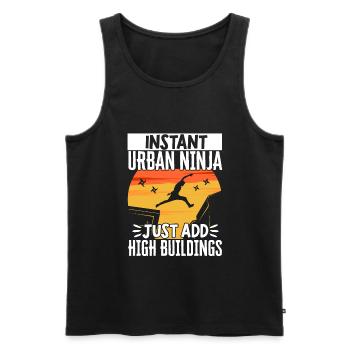 Parkour Freerunning Traceur - Männer Premium Bio Tank Top - Schwarz - Vorne - Michal (187cm)