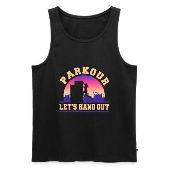 Parkour Freerunning Traceur - Männer Premium Bio Tank Top - Schwarz - Vorne - Michal (187cm)
