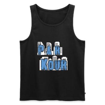 Parkour Freerunning Traceur - Männer Premium Bio Tank Top - Schwarz - Vorne - Michal (187cm)