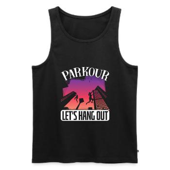 Parkour Freerunning Traceur - Männer Premium Bio Tank Top - Schwarz - Vorne - Michal (187cm)