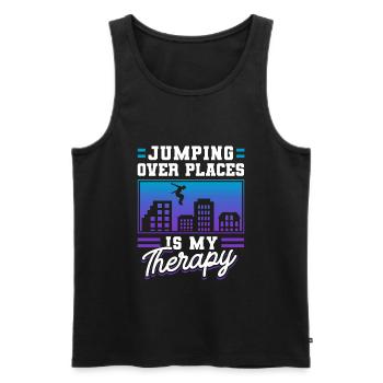Parkour Freerunning Traceur - Männer Premium Bio Tank Top - Schwarz - Vorne - Michal (187cm)