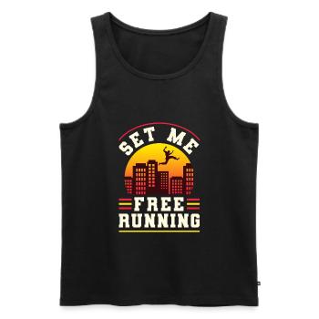 Parkour Freerunning Traceur - Männer Premium Bio Tank Top - Schwarz - Vorne - Michal (187cm)