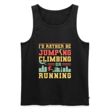 Parkour Freerunning Traceur - Männer Premium Bio Tank Top - Schwarz - Vorne - Michal (187cm)