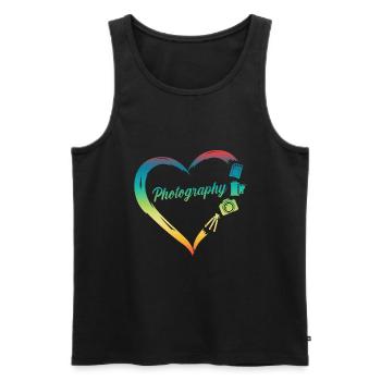 Photography Camera Lens - Männer Premium Bio Tank Top - Schwarz - Vorne - AI Model Male 178 light (178cm)