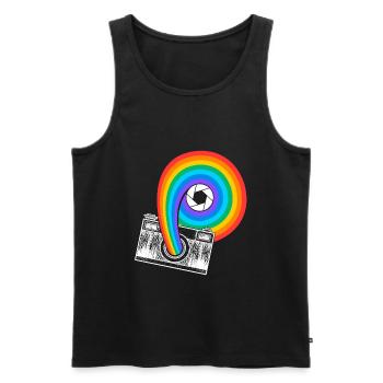 Photography Camera Lens Retro - Männer Premium Bio Tank Top - Schwarz - Vorne - Michal (187cm)