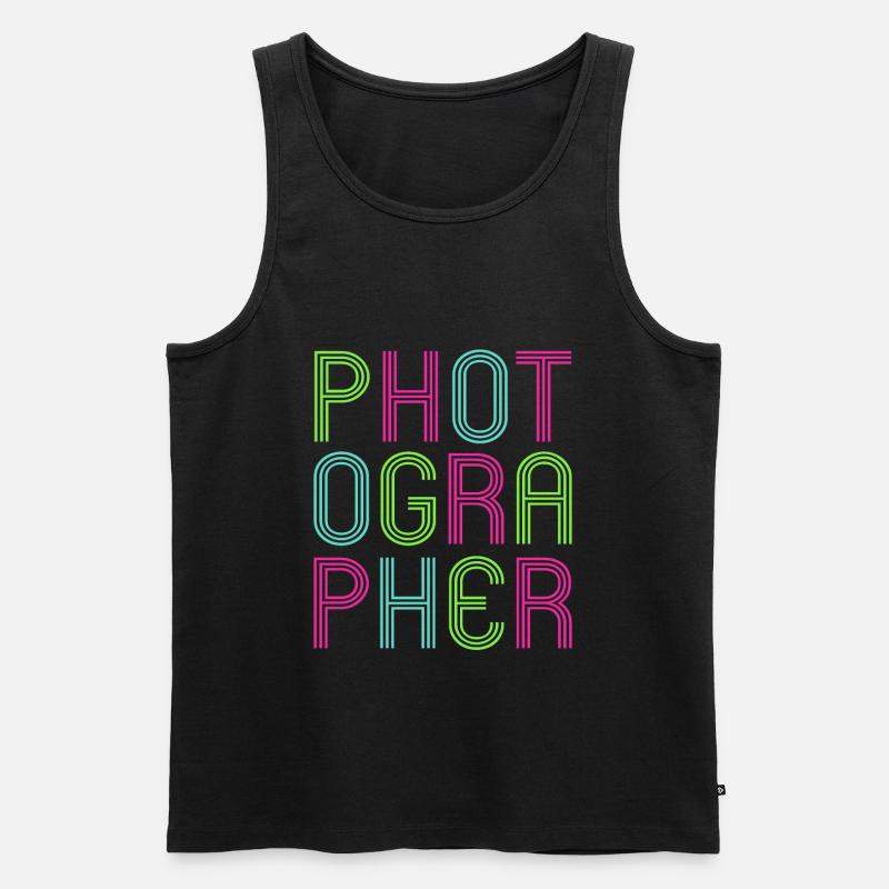 Photography Camera Lens Retro - Männer Premium Bio Tank Top - Schwarz
