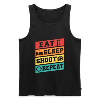 Photography Camera Lens Retro - Männer Premium Bio Tank Top - Schwarz - Vorne - Michal (187cm)
