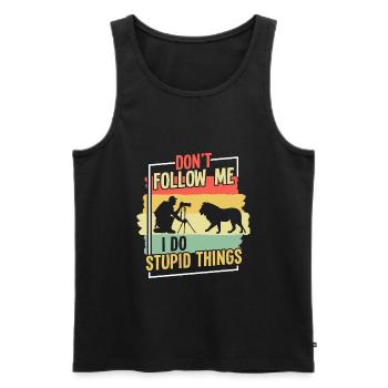 Photography Camera Lens Retro - Männer Premium Bio Tank Top - Schwarz - Vorne - Michal (187cm)