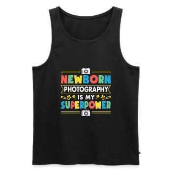 Photography Camera Lens Retro - Männer Premium Bio Tank Top - Schwarz - Vorne - Michal (187cm)