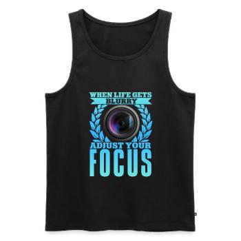 Photography Camera Lens Flowers - Männer Premium Bio Tank Top - Schwarz - Vorne - Michal (187cm)
