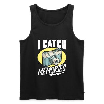 Photography Camera Lens Retro - Männer Premium Bio Tank Top - Schwarz - Vorne - Michal (187cm)