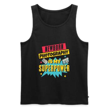 Photography Camera Lens Retro - Männer Premium Bio Tank Top - Schwarz - Vorne - Michal (187cm)