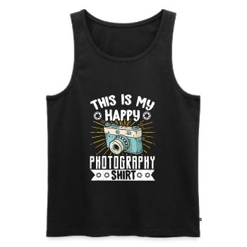 Photography Camera Lens Retro This - Männer Premium Bio Tank Top - Schwarz - Vorne - Michal (187cm)